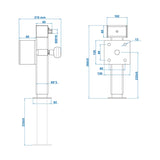 ProPlus Steunpoot 60x60 mm kantelbaar SF60 D85 SW19 360-595 mm 1350kg