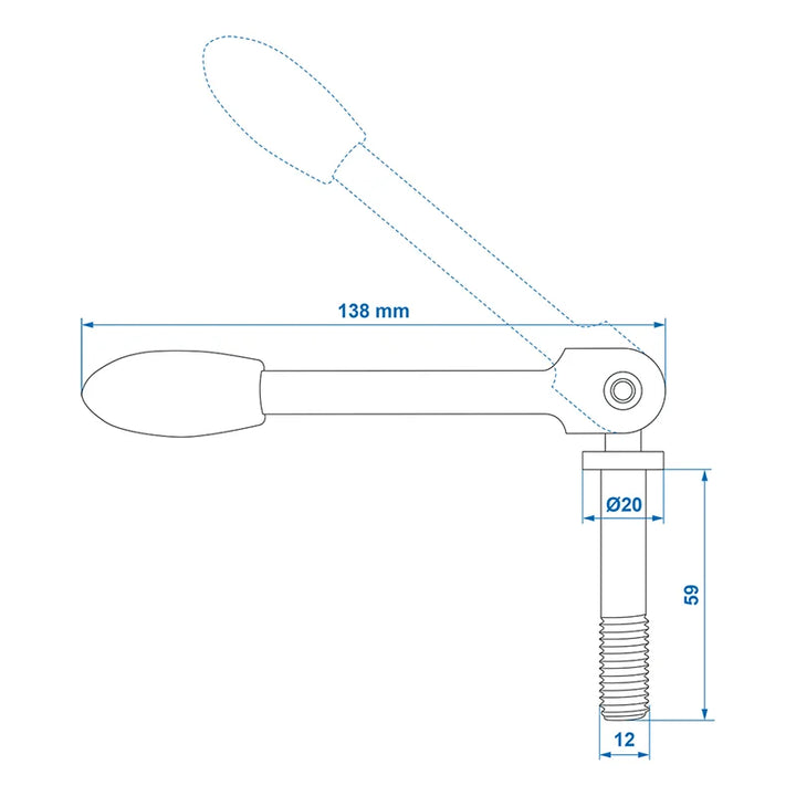 ProPlus Spindel kantelbaar voor neuswielklem 48 mm 341533 - 341536