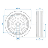 ProPlus Neuswielband velg metaal met rubberband 200x60mm