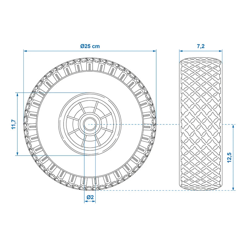 ProPlus Neuswielband kunststof velg met PU band 260x85mm