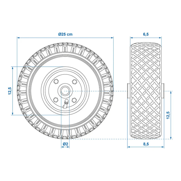 ProPlus Neuswielband velg metaal met luchtband 260x85mm