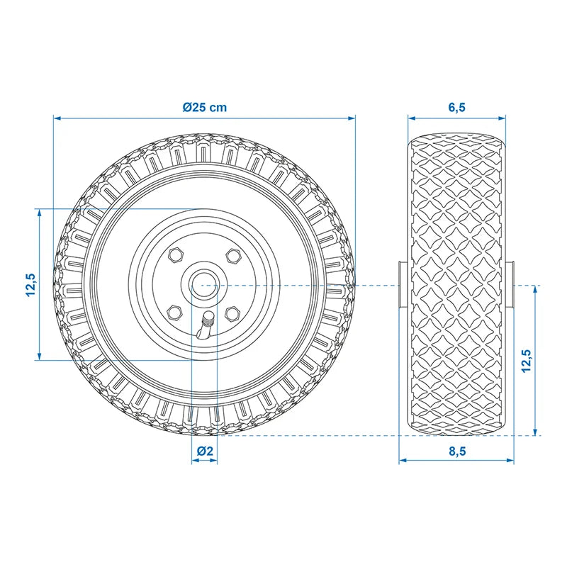 ProPlus Neuswielband velg metaal met luchtband 260x85mm