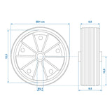 ProPlus Neuswielband kunststof velg met rubberband 220x70mm