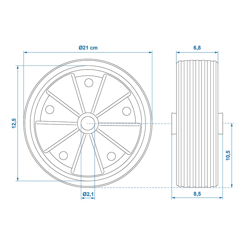 ProPlus Neuswielband kunststof velg met rubberband 220x70mm