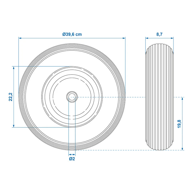 ProPlus PU band met metalen velg 16" 4.00-8