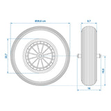 ProPlus PU band met kunststof velg 16" 4.00-8 incl. as 20mm