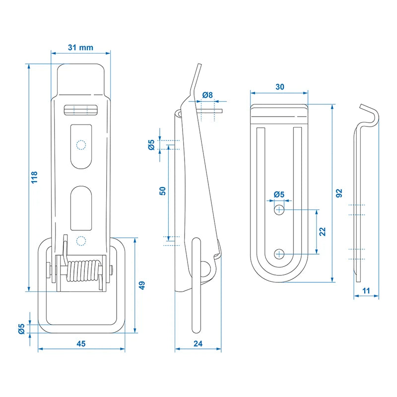 ProPlus Spansluiting 92 x 30 mm incl. tegenstuk