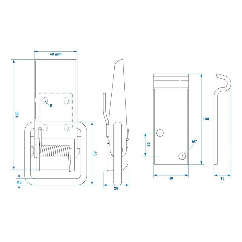 ProPlus Spansluiting 140 x70 mm incl. tegenstuk