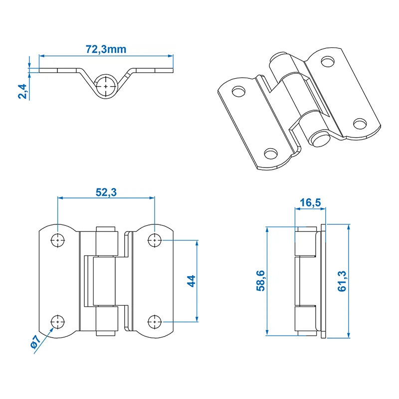 ProPlus Scharnier 73x61mm