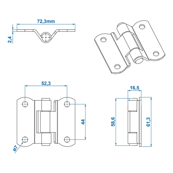 ProPlus Scharnier 73x61mm