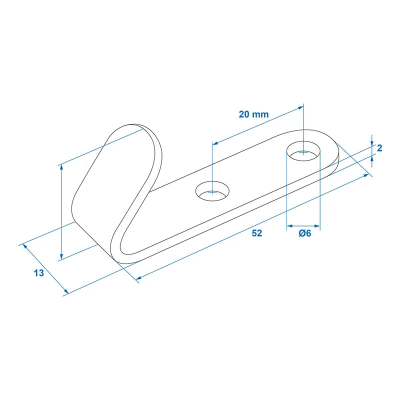 ProPlus Haak schroefbaar metaal 52 x 13 x 2 mm