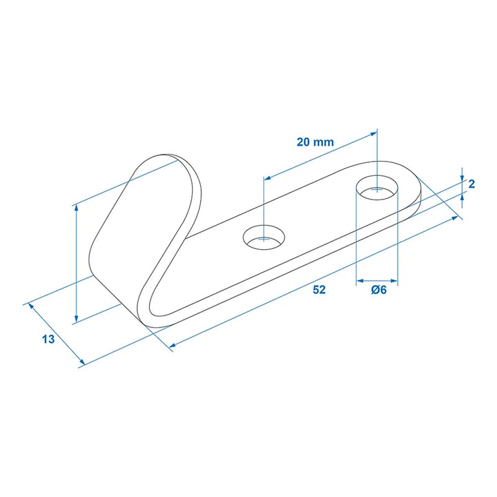 ProPlus Haak schroefbaar metaal 52 x 13 x 2 mm