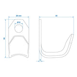 ProPlus Haak schroefbaar metaal 37 x 25 x 3 mm