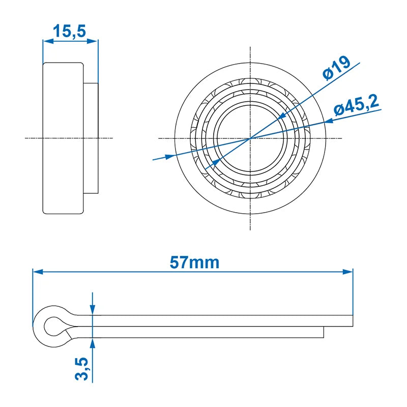 ProPlus Lager conisch 11949/11910 19,05x45,23x15,49