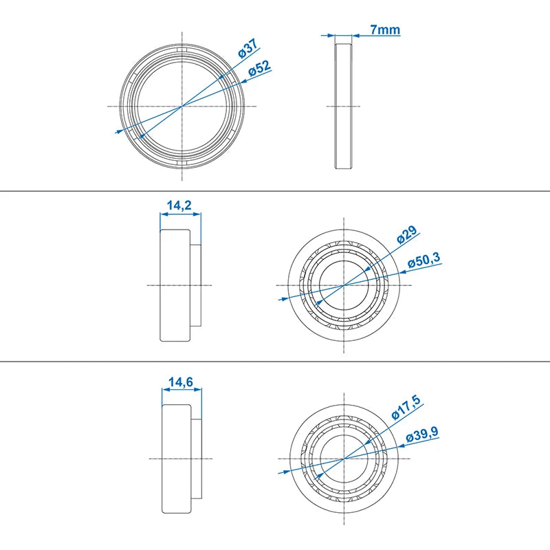 ProPlus Lagerset conisch geschikt voor AL-KO 1636/1637