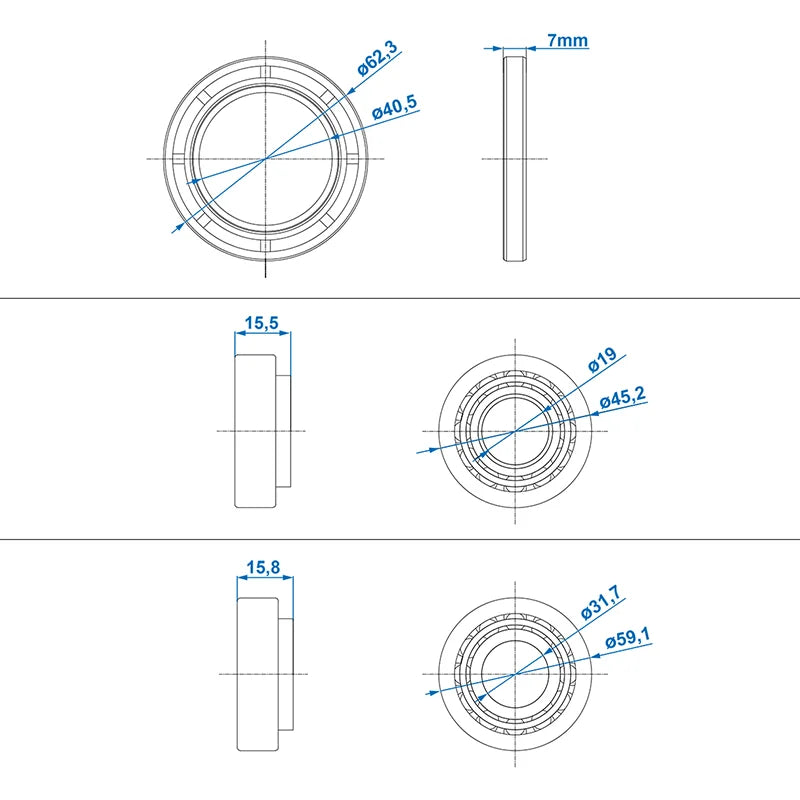 ProPlus Lagerset conisch geschikt voor AL-KO 2035/2050/2051