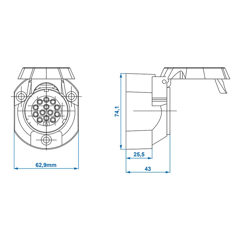 ProPlus Stekkerdoos 13-polig PVC type Jaeger