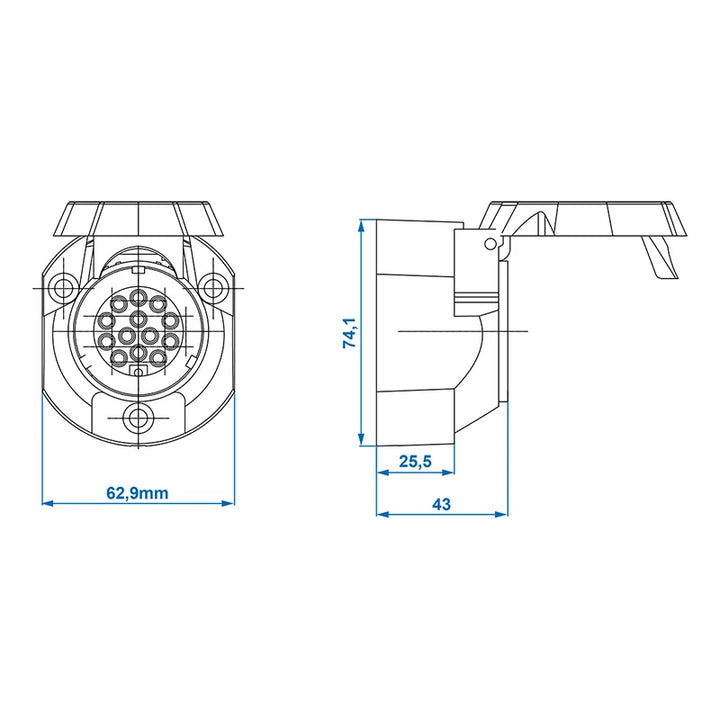 ProPlus Stekkerdoos 13-polig PVC type Jaeger