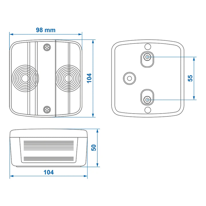 ProPlus Achterlicht 4 functies 98x104mm incl.gloeilampjes