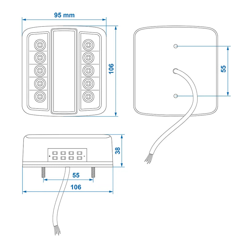 ProPlus Achterlicht 4 functies 98x105mm 14LED