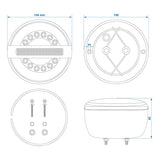 ProPlus Achterlicht 3 functies 140mm LED met dynamisch knipperlicht