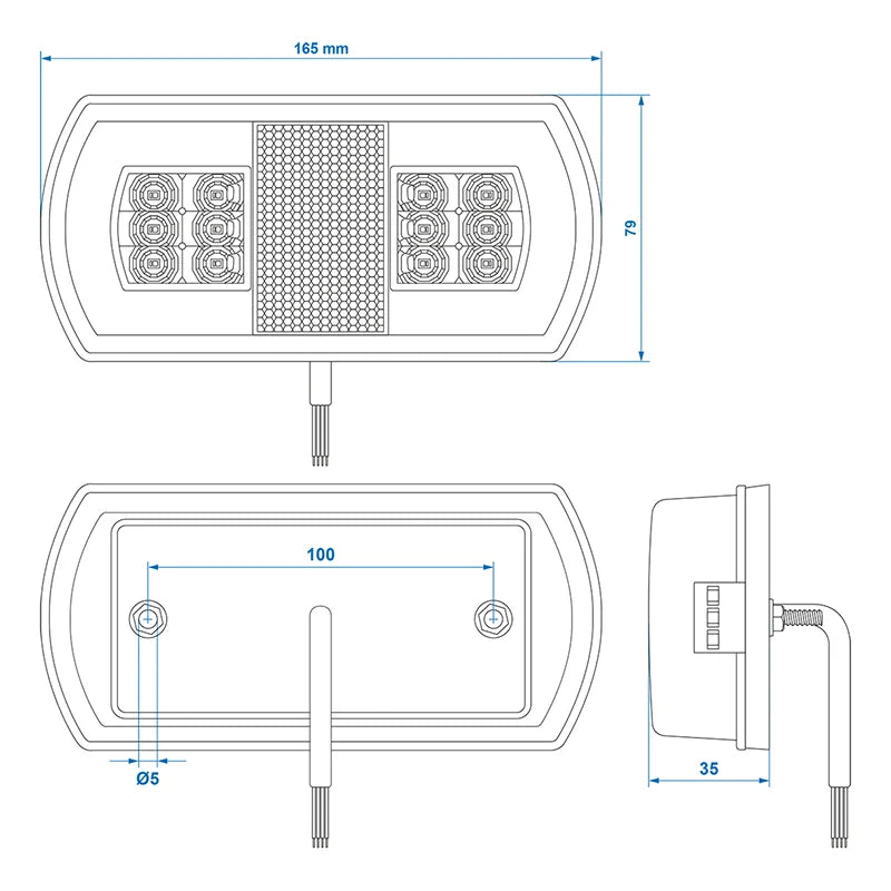 ProPlus Achterlicht 5 functies 225 x 105 mm 43LED links