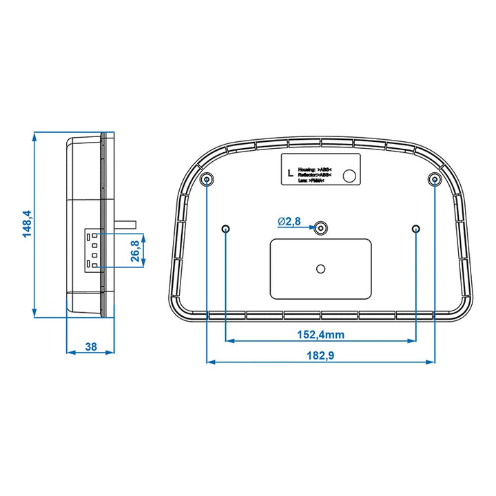 ProPlus Achterlicht 6 functies 240x150mm LED links