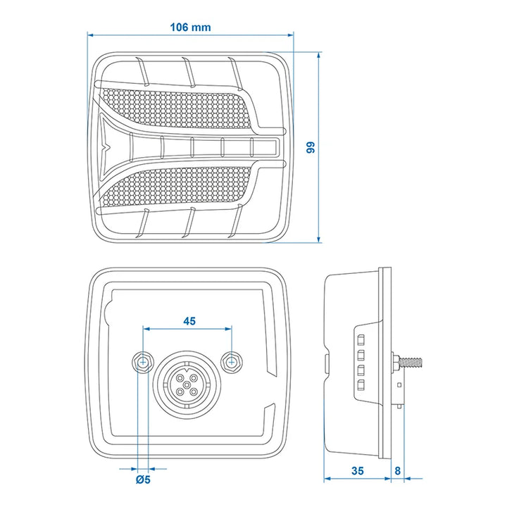 ProPlus Achterlicht 4 functies 106 x 99 mm LED links