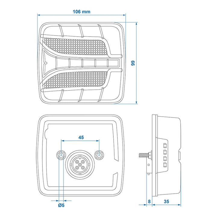 ProPlus Achterlicht 4 functies 106 x 99 mm LED rechts