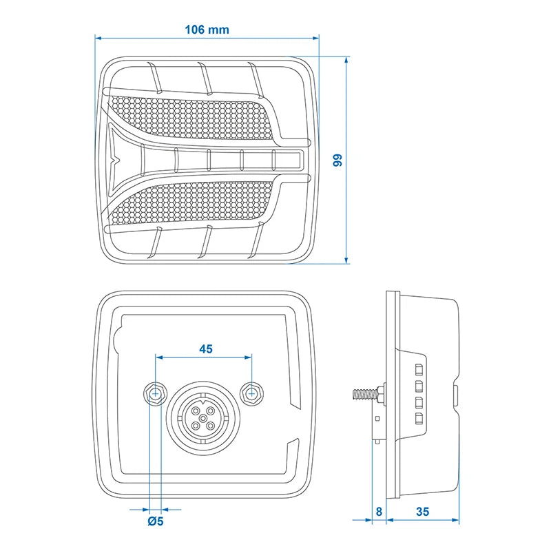 ProPlus Achterlicht 4 functies 106 x 99 mm LED rechts