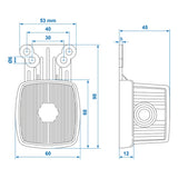 ProPlus Breedtelicht rood/wit 66x62mm met reflector op houder in blister