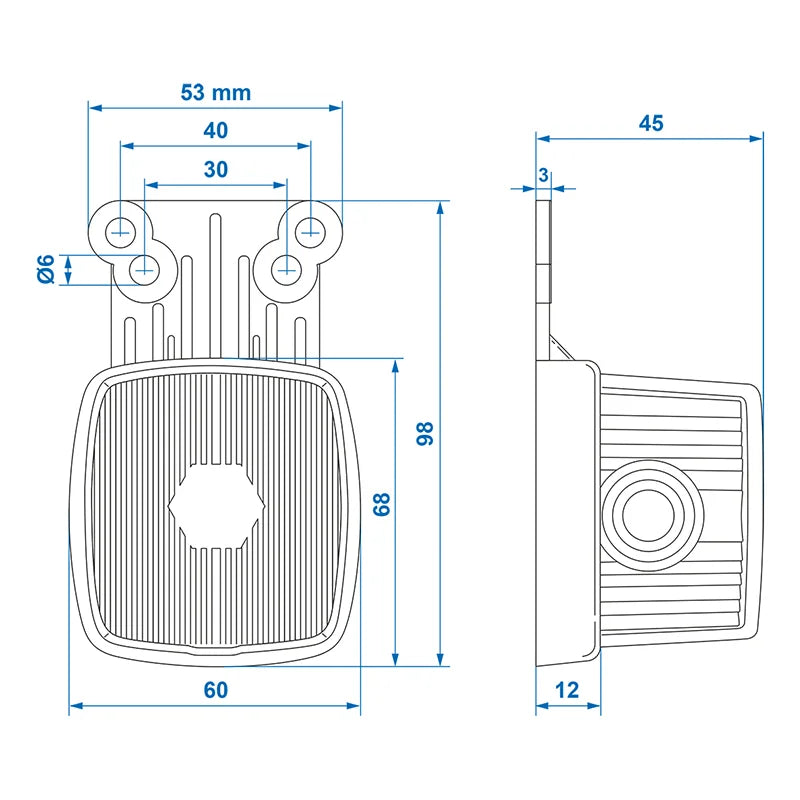 ProPlus Breedtelicht rood/wit 66x62mm met reflector op houder in blister