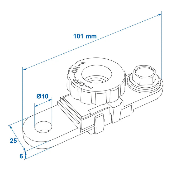ProPlus Accupoolklem (-) met stroomonderbreker plat