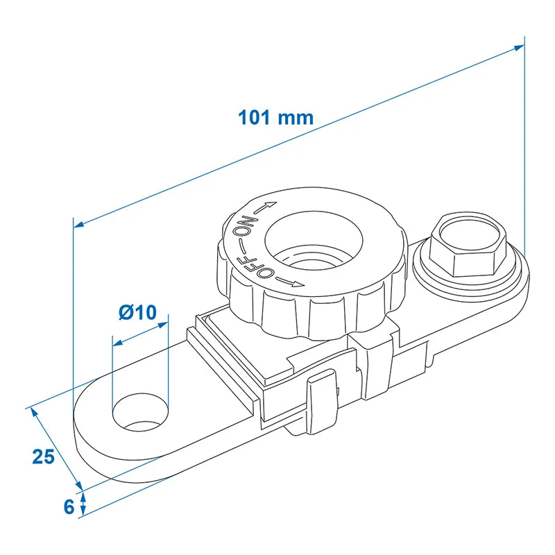 ProPlus Accupoolklem (-) met stroomonderbreker plat in blister