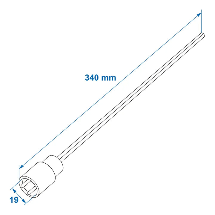 ProPlus Verlengadapter 340mm / 19mm voor hoeksteun