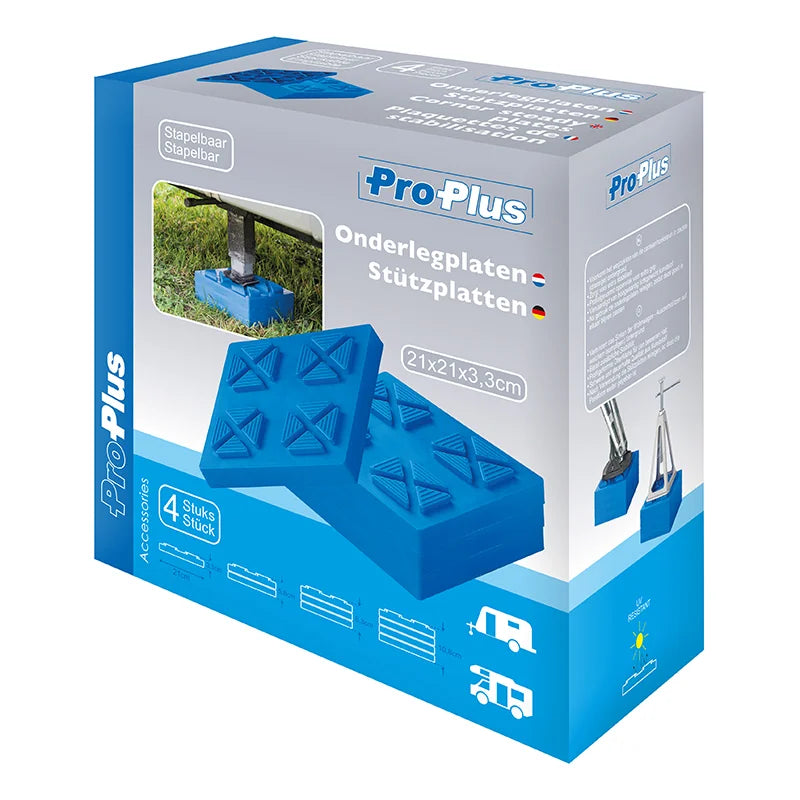 ProPlus Onderlegplaten stapelbaar 21x21x3,3cm - set van 4 stuks