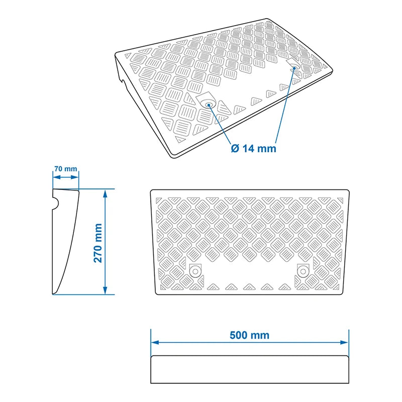 ProPlus Oprijblok voor opstaande rand 70mm zwart - set van 2 stuks