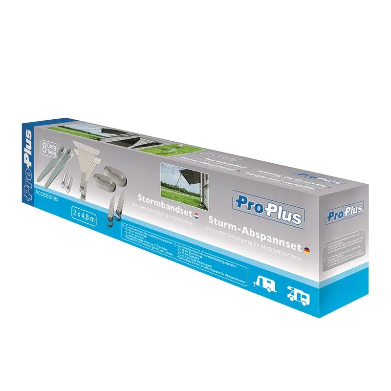 ProPlus Stormbandset - 2 x 4.8 meter - Peesbevestiging - Spanvering