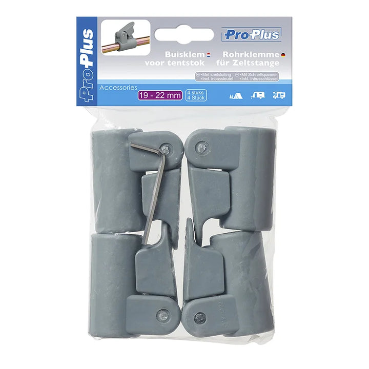 ProPlus Buisklem voor tentstok met snelsluiting 19-22mm - set van 4 stuks