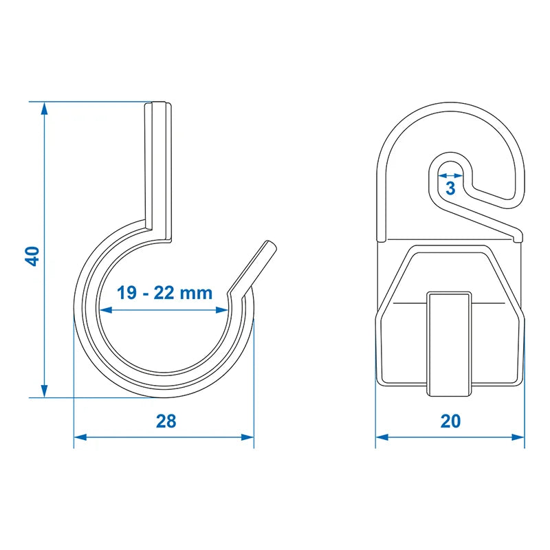 ProPlus Tentclip 19-22mm met haak 4 stuks in blister