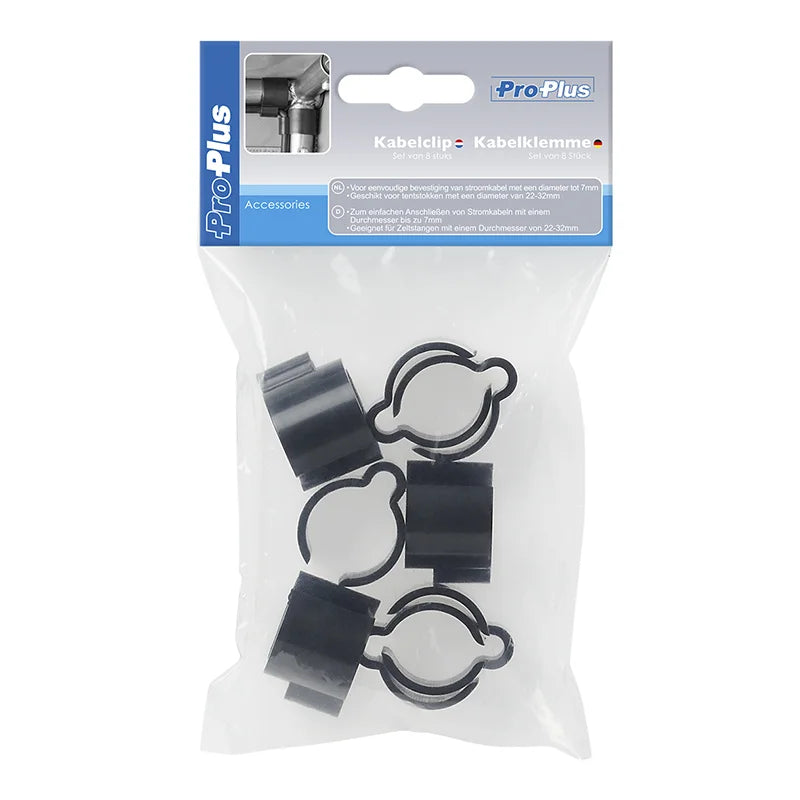 ProPlus Kabelclip zwart 22-32mm - set van 8 stuks