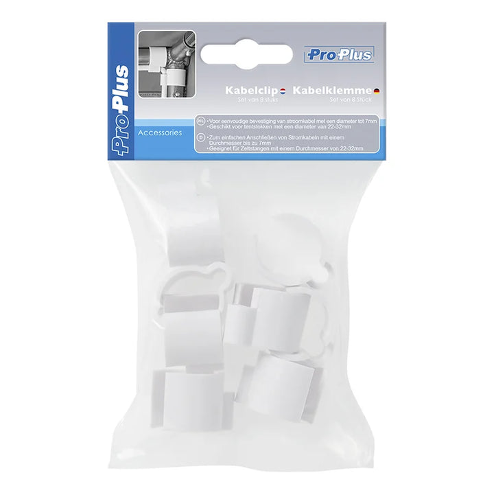 ProPlus Kabelclip wit 22-32mm - set van 8 stuks