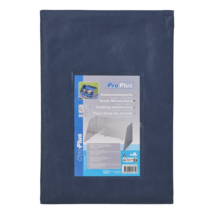 ProPlus Kookwindscherm 3-delig staal vouwbaar + uitschuifbaar 38,5/73 x 27 x 24 cm