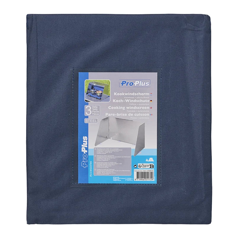 ProPlus Kookwindscherm 3-delig staal vouwbaar + uitschuifbaar 37/70 x 32 x 28 cm