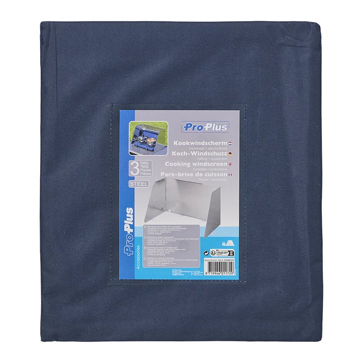 ProPlus Kookwindscherm 3-delig staal vouwbaar + uitschuifbaar 37/70 x 32 x 28 cm