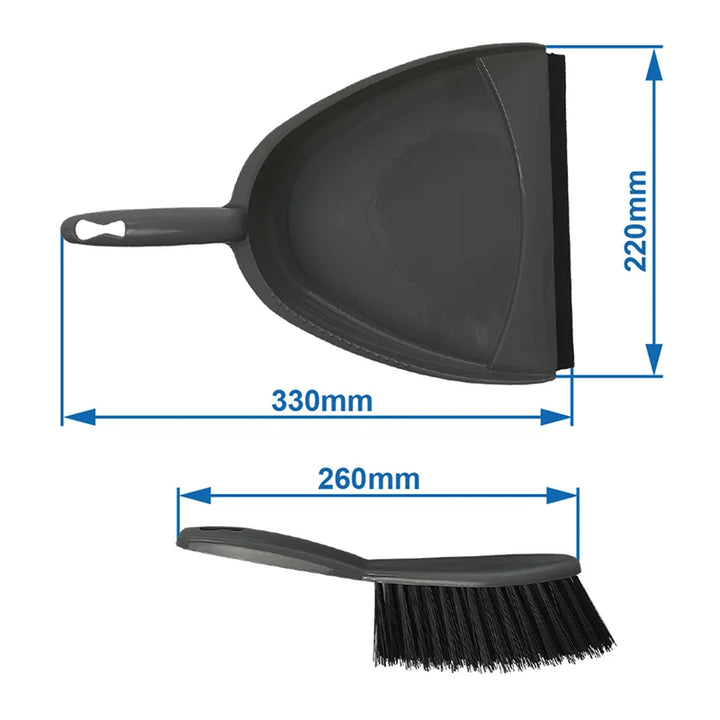 ProPlus Stoffer en Blik - 22 x 33 cm - Grijs/Zwart