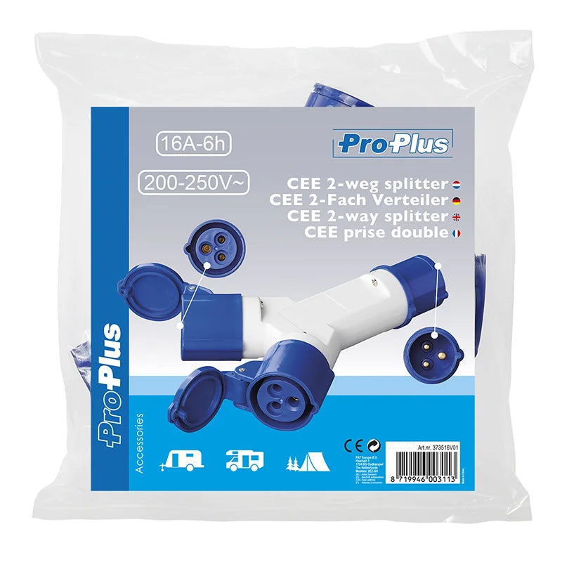 ProPlus CEE 2-weg splitter 16A