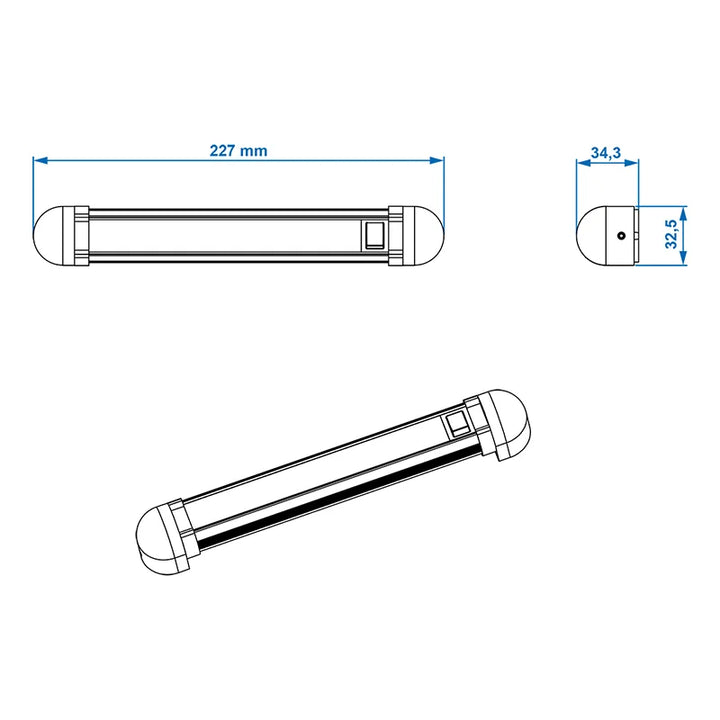 ProPlus Lichtlijn 10-leds 12V 150lm 225x35x33mm