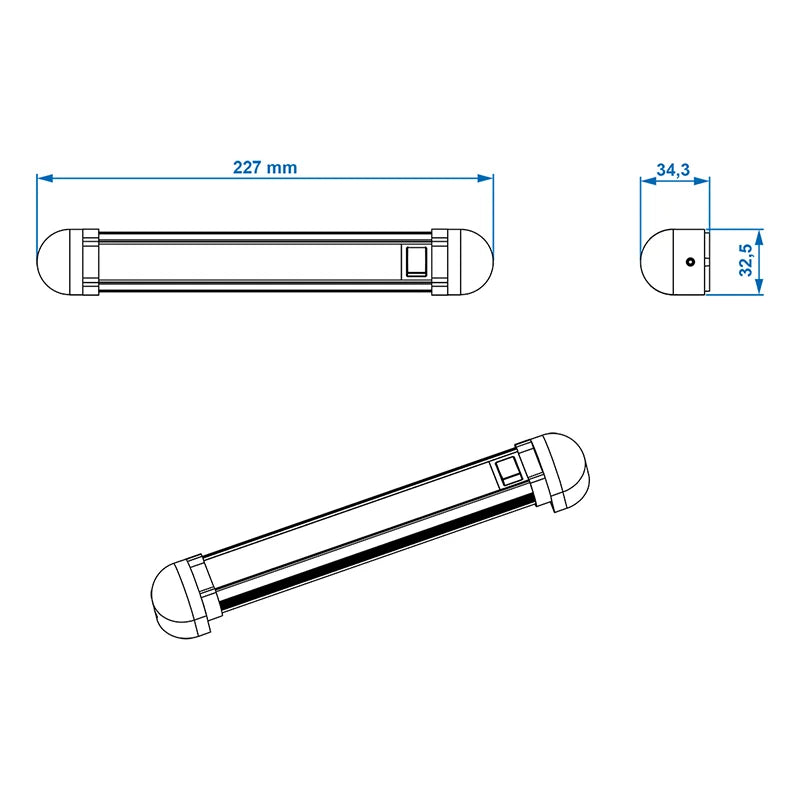 ProPlus Lichtlijn 10-leds 12V 150lm 225x35x33mm