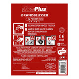 Pro Plus Brandblusser met Manometer - Poeder - Brandklasse ABC - 1 kilo